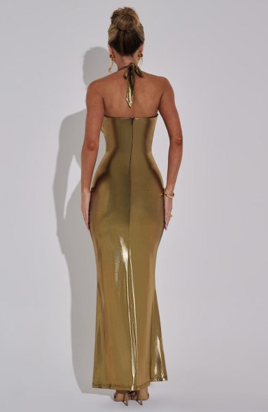 Chrishelle Maxi Dress - Gold - Image 4