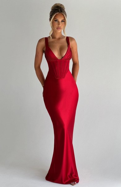 Shae Maxi Dress - Red - Image 3