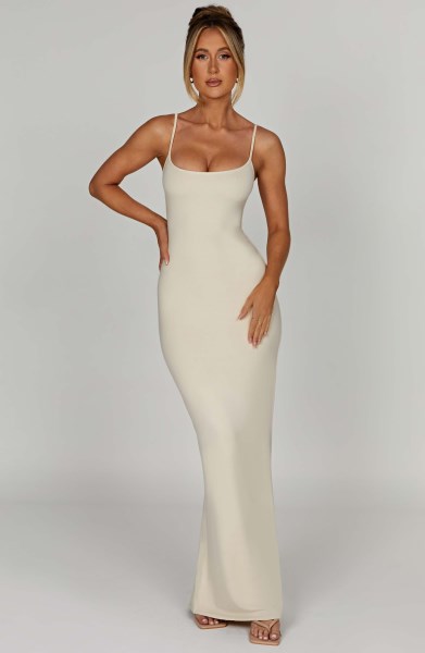 Saskia Maxi Dress - Cream - Image 6