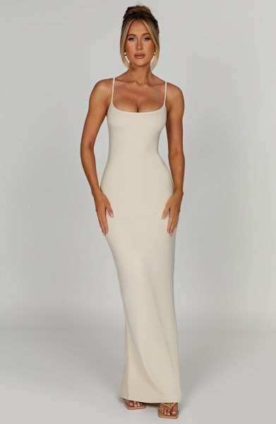 Saskia Maxi Dress - Cream - Image 8