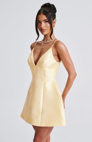 Nicole Mini Dress - Lemon - Image 6
