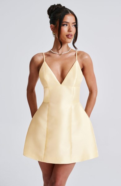 Nicole Mini Dress - Lemon - Image 7