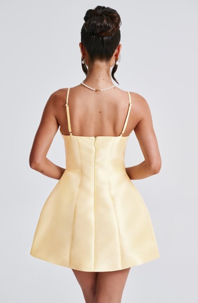 Nicole Mini Dress - Lemon - Image 8